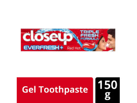 Closeup Everfresh+ Anti-Germ Gel Toothpaste Red Hot- With Anti-Germ Mouthwash Formula, 150 g